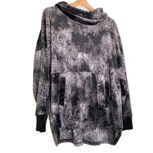 Womens Donna Karan Sleepwear Brushed Cowlneck Sweatshirt Size Large